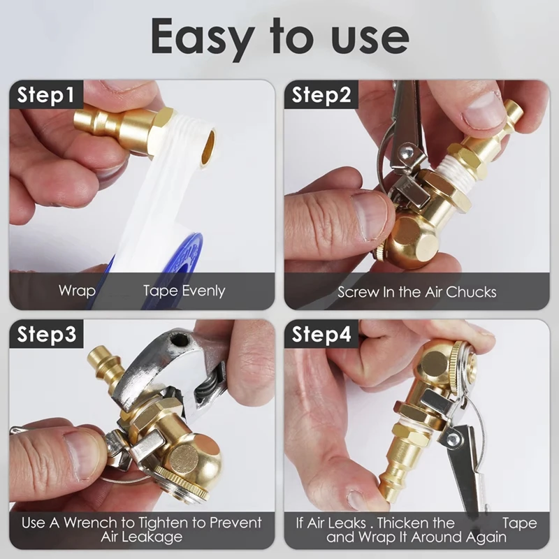 Closed Ball Tire 1/4 Inch FNPT Closed Flow Tire Inflator Air Car Inflator Pump Valve Connector 2Pcs