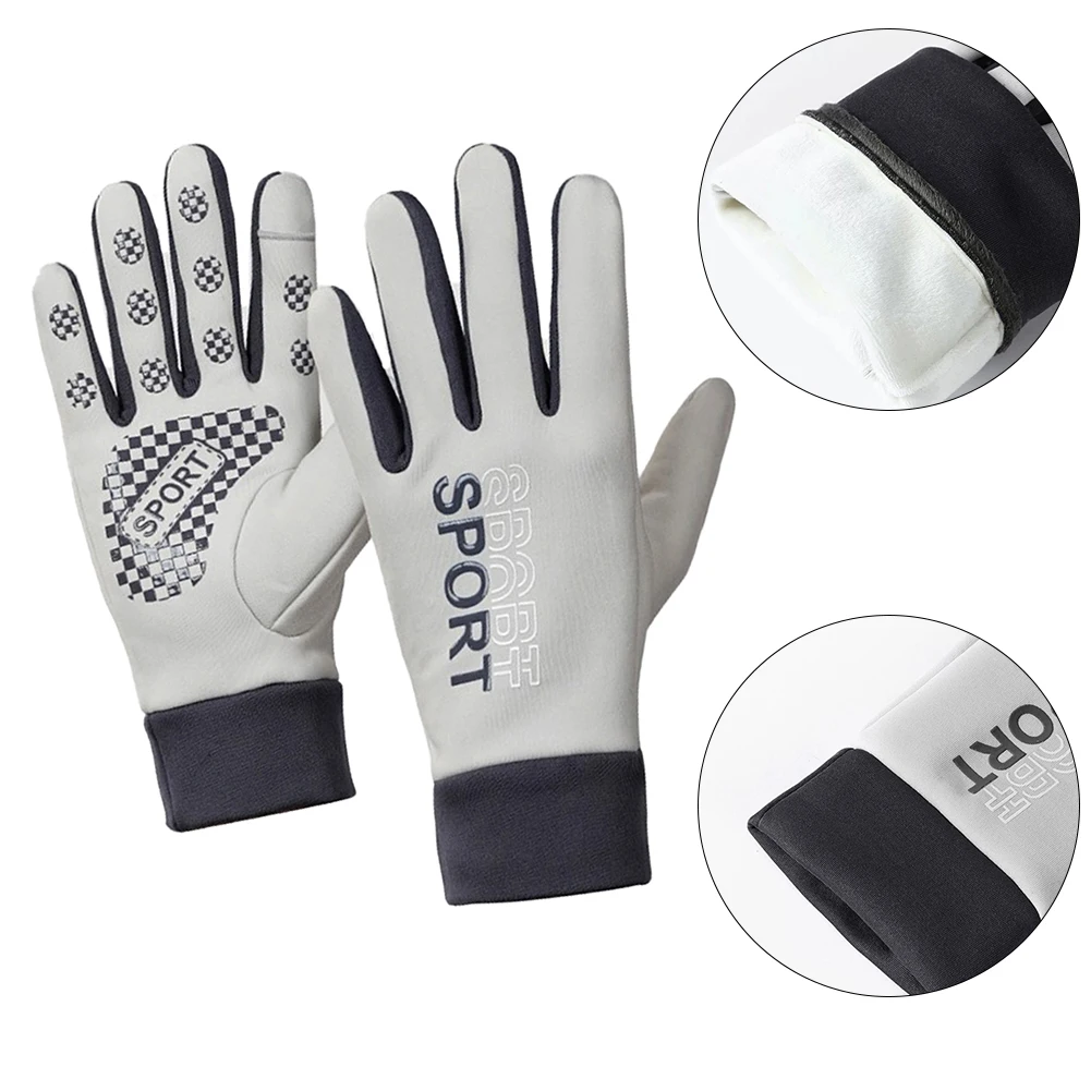 

Winter Gloves Touchscreen Warm Anti-Slip Sports Outdoor Cycling Gloves High-density Fleece Lining Winter Cycling Equipment