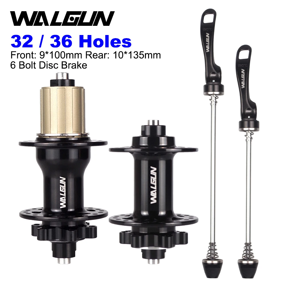 

WALGUN WG735 MTB Bike Hubs 32 36 Holes for Mountain bike Wheel Rear 135mm Front 100mm Disc Brake Bicycle Hub 32H 36H HG Freehub