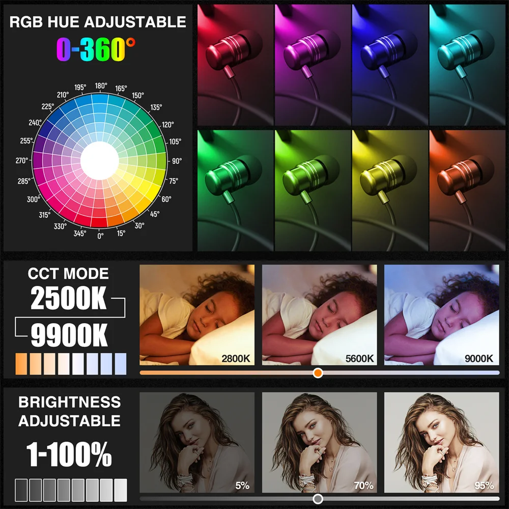thumbnail image 2 of Ambitful Magnetic Handheld Light Wand, 360°Full RGB Mini LED Video 2 of 9