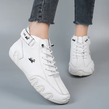 أحذية حريمي موضة 2023 أحذية جلدية للكاحل أحذية حريمي للخروجات اليومية للشتاء أحذية رياضية عالية الجودة مقاومة للمياه أحذية فاخرة 3