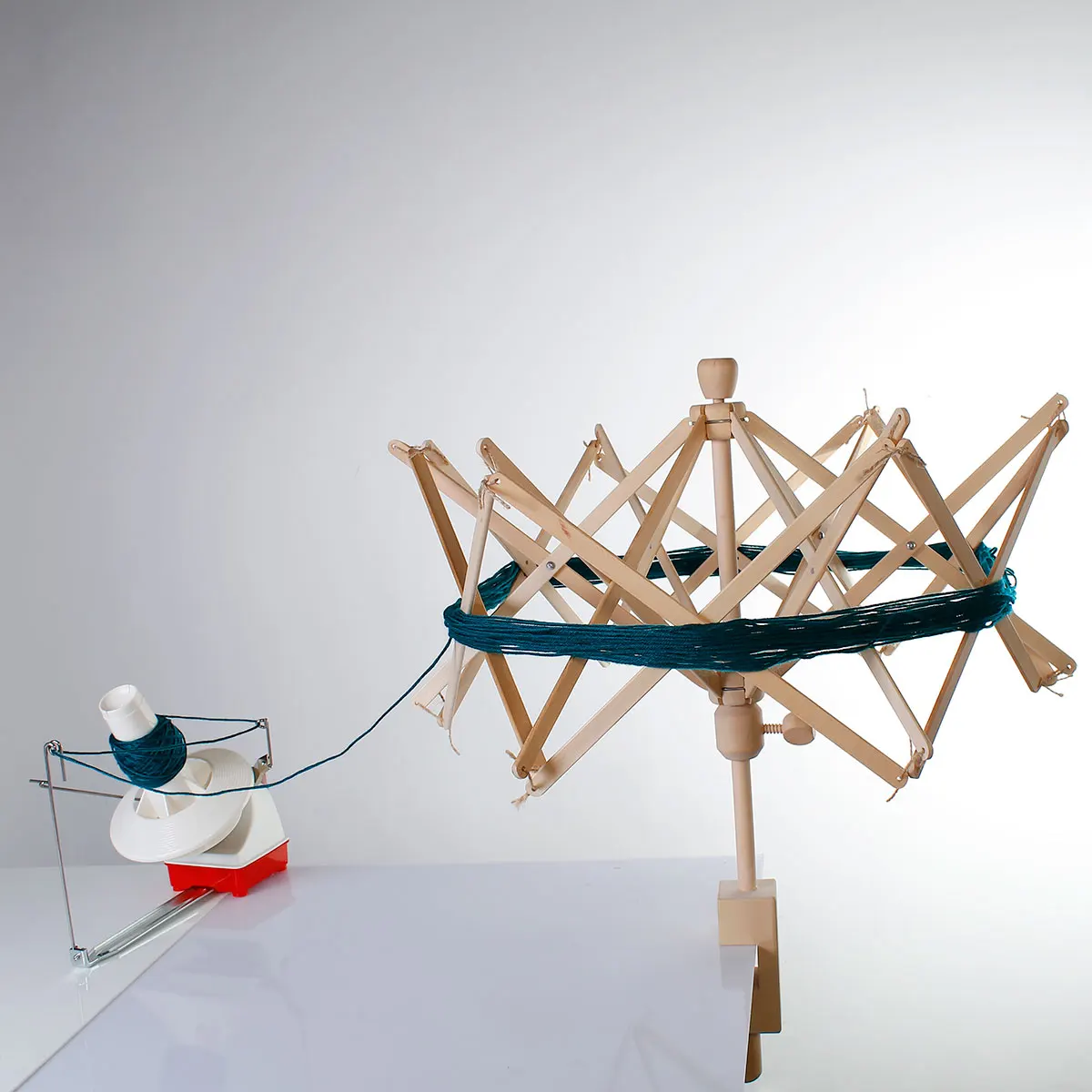 나무 스위프트 원사 와인더, 스트링 울 와인더 홀더, 우산 손으로 작동, 뜨개질 바늘 원사, 공예, 해마 와인더 도구, 1 개