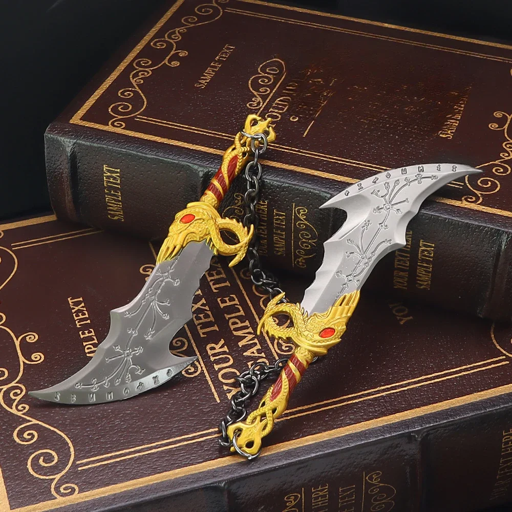

Игра бога войны, охватывающая Kratos, лезвие хаоса, кожа, диаметром 15 см, модель оружия, коллекция, художественное оформление, косплей, оружие, игрушки