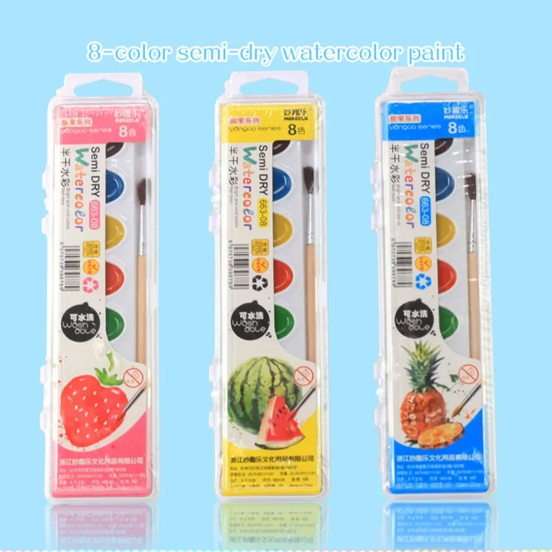 12 Colors Solid Watercolor Paints With Painting Brush for Children Kid DIY Art Painting Drawing Tools Set watercolor painting set,watercolor paint,watercolor pigment