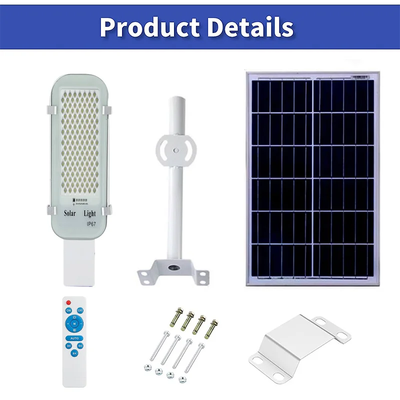 250W led solar light Outdoor garden Waterproof Solar street Light Dusk to Dawn with Remote Control IP65 solar wall lamp 4