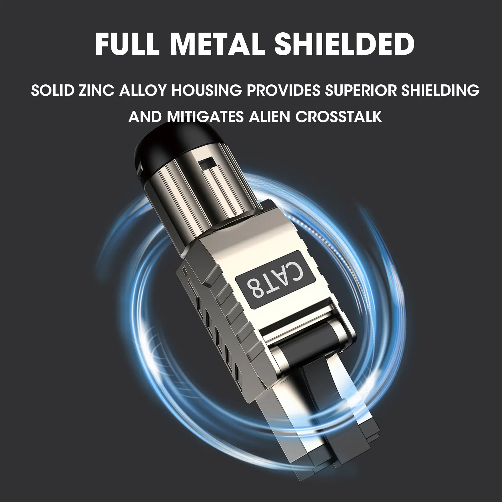 Zoerax rj45 cat8 cat7 cat6aコネクタrj45メタルツール無料の終了