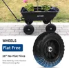 4 Cu.Ft. 10" No-Flat Tires Poly Yard Dump Cart with 180° Rotating Handle, 600 lbs Capacity Heavy Duty Garden Carts and Wagons 2