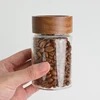 Coffee Beans Storage Container Glass Tube With Wood Tool Bottled Tubes Grain Storage Wooden Sealed Canisters Barista Tool Gift 2