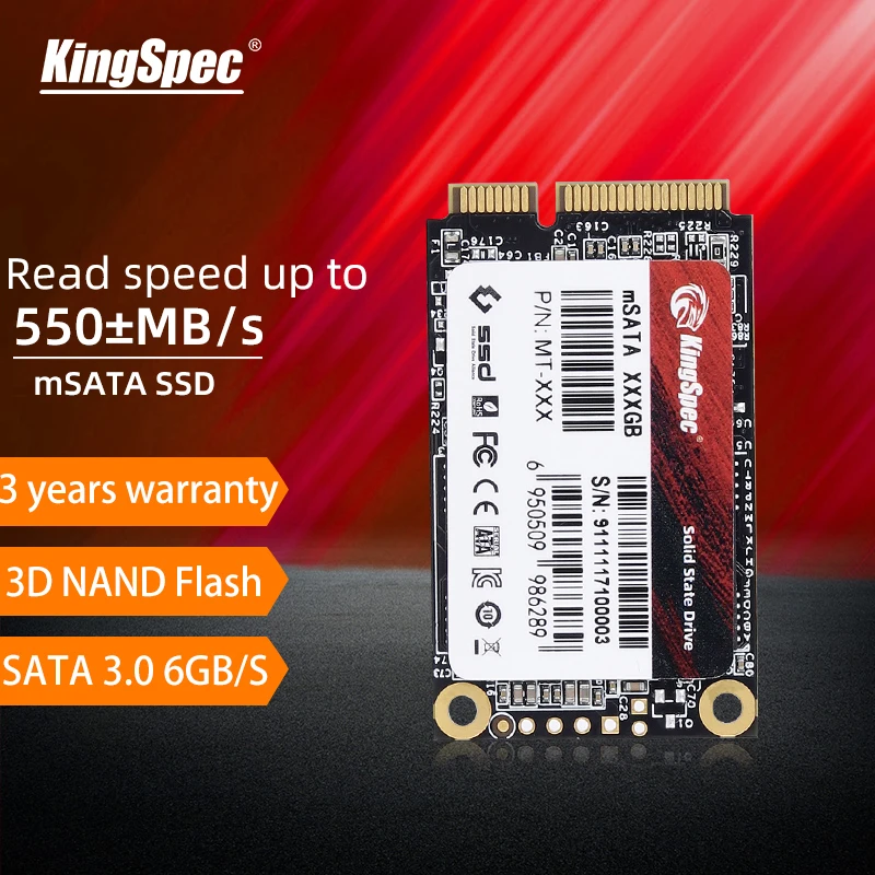 KingSpec disco duro ssd,ssd 1 tb,disco duro,disco ssd,disco duro ssd interno,disco interno de estado sólido para ordenador portátil y sobremesa, Mini SATA SSD, 1TB, 64GB, 128GB, 256GB, 512GB, SATA III|Unidades
