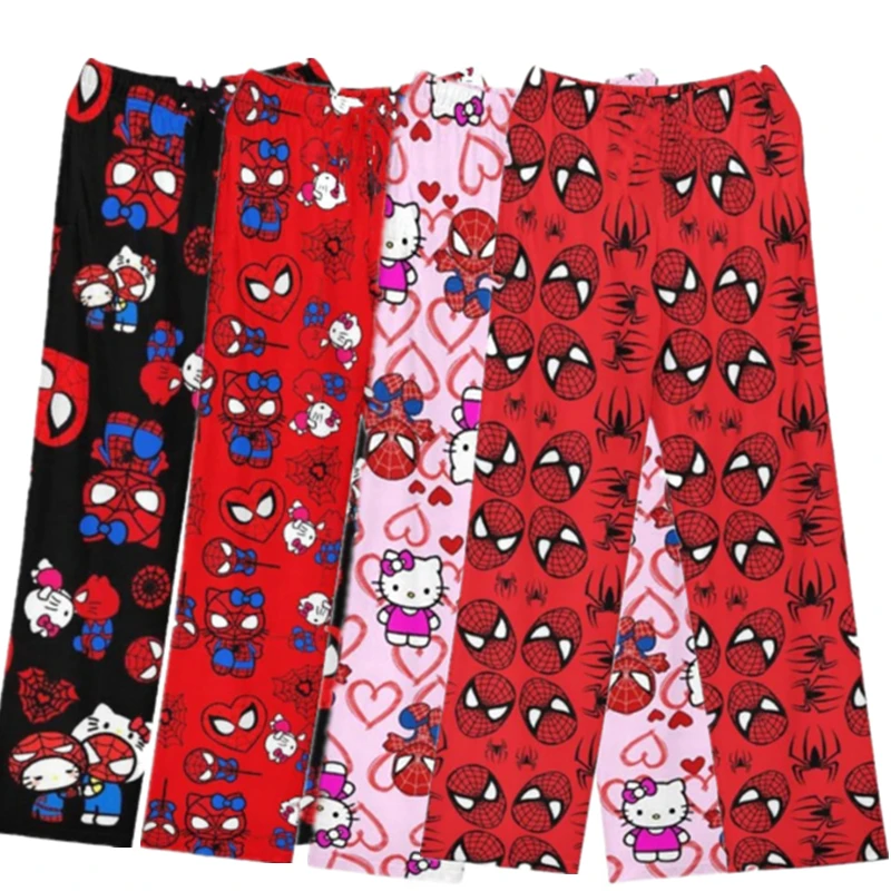 2024 New Spider-Man Cotton Loose Ladies Pigiama Pants Pantaloni Pigiama Donna Uomo Sleep Bottoms Lounge Wear Girl Sleep Pants Primavera