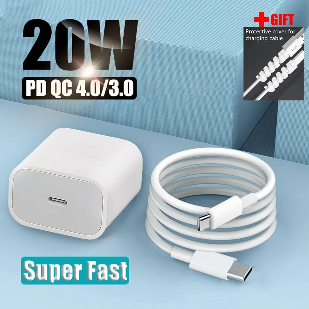 20w 18w Pd Usb C Charger For Iphone 13 12 Pro Max 11 Xs Xr Mini Fast Charger Type C Qc 3.0 Quick Charging Cable Phone Charger wallcharger