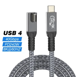 Enhanced Thunderbolt USB 4 90° Angle Cable, 40Gbps Data Transfer, USB - C Fast Charging, PD240W - 1.5m (USB4 40G 8K L2)
