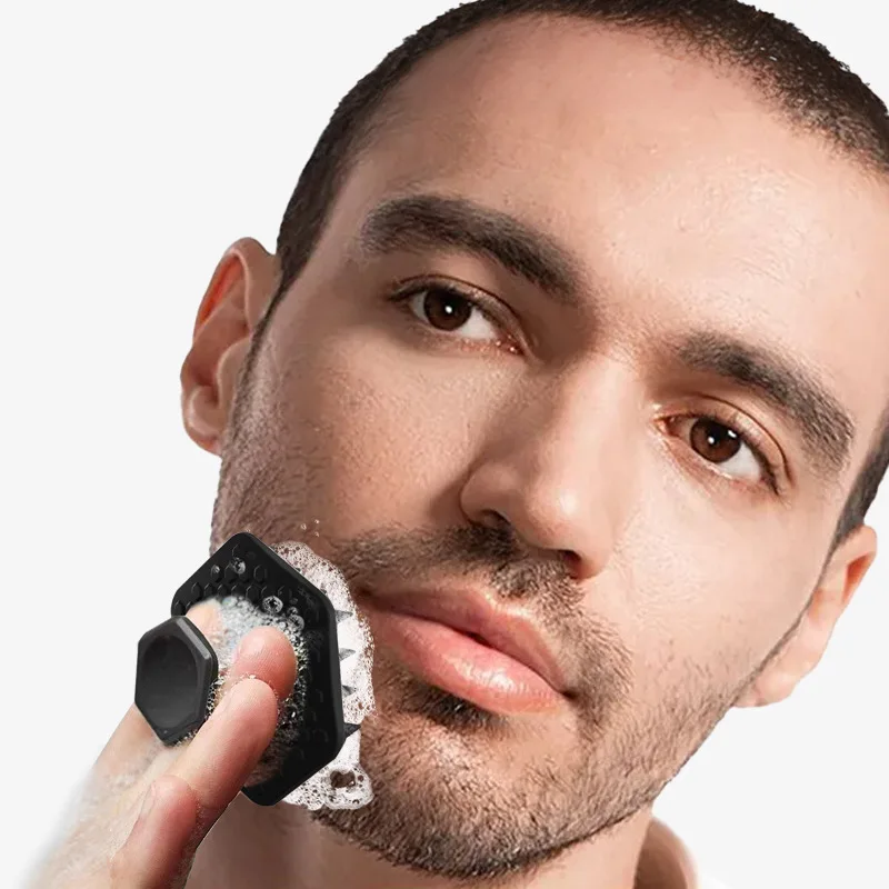 Alwafore Facial Cleaning Brush Silicone Miniature Face Deep Clean Shave Massage Cleaner for Men