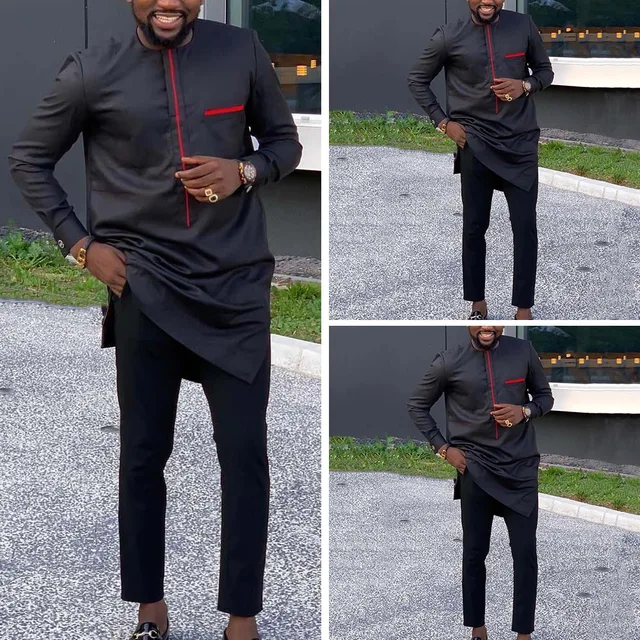Dayo Dashiki Long Sleeve Shirt and Pant - Image 4