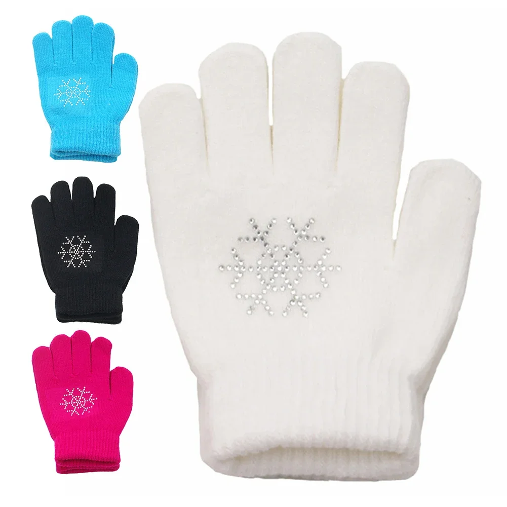1 Pair Skating Gloves Figure Skating Gloves Non-Slip Winter Warm Stretch Glove Children Kids Accessories For Ice
