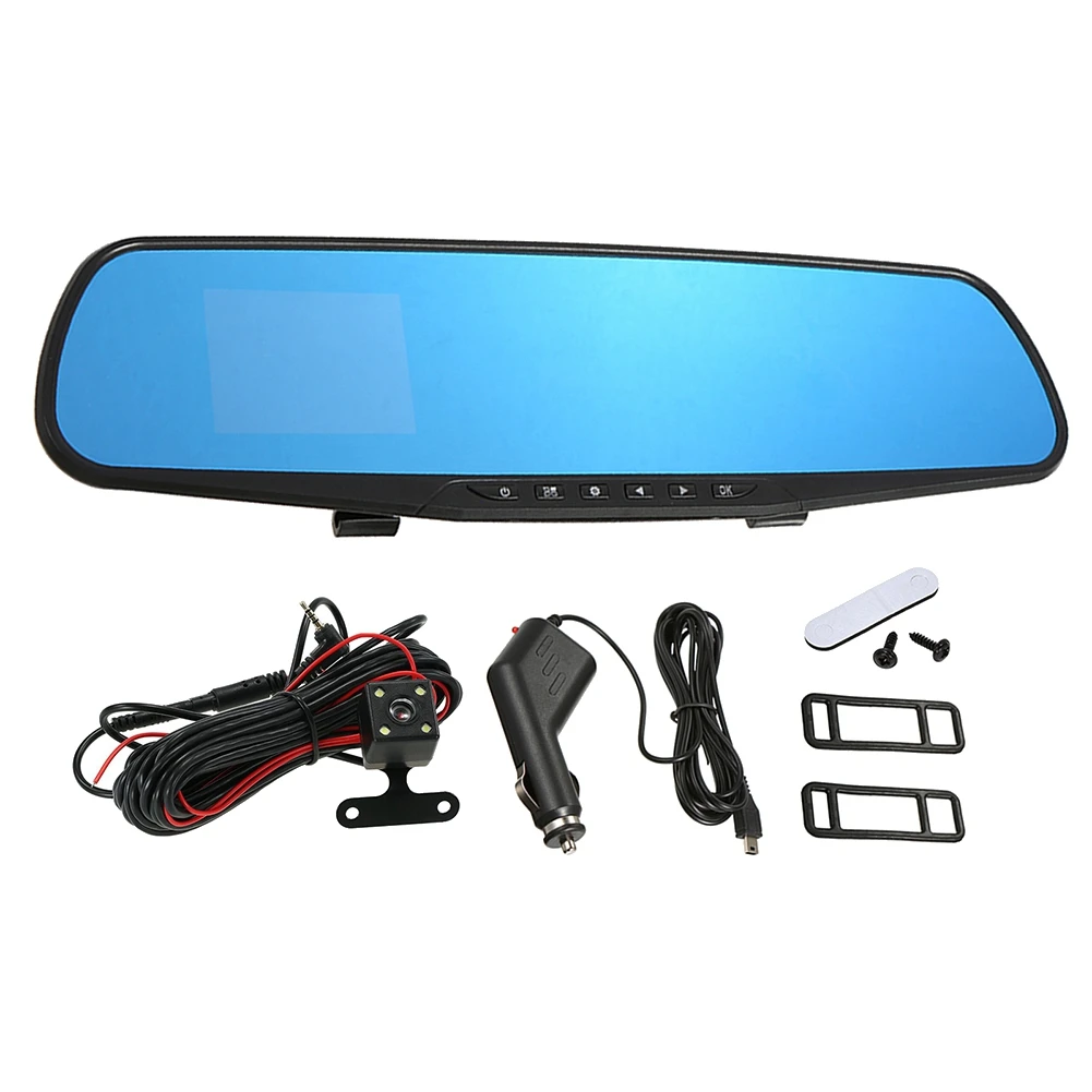 Car Dvr Dash Camera 170 ° Obiettivo Grandangolare Videoregistratore Specchietto Retrovisore Dash Cam Anteriore Cam Registratore Di Guida