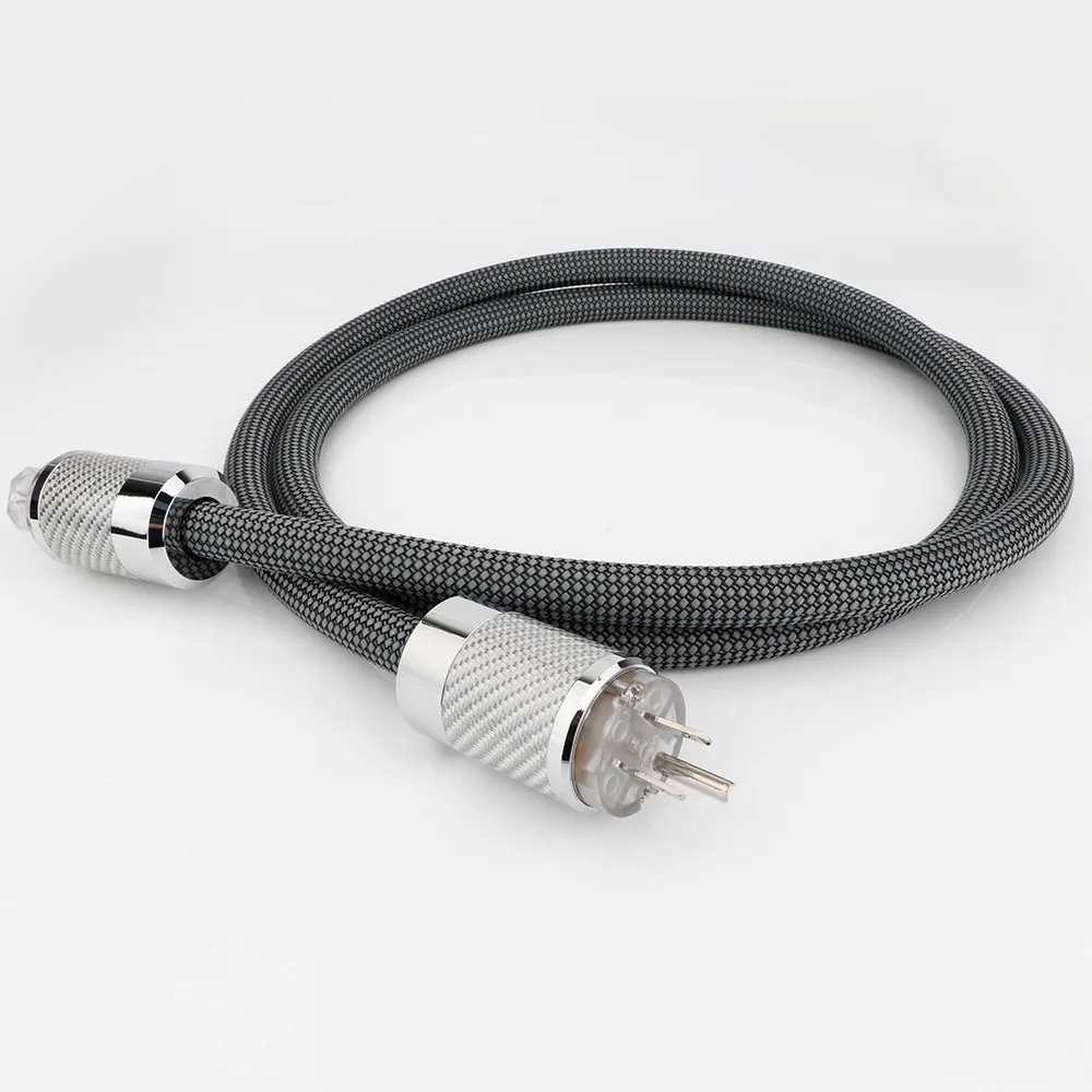 Neues Hi-End OFC EU/US Hifi Netzkabel Netzkabel mit rhodiniertem Stecker Schuko US AC Netzkabel Iine für Subwoofer-Verstärker – Detail 10