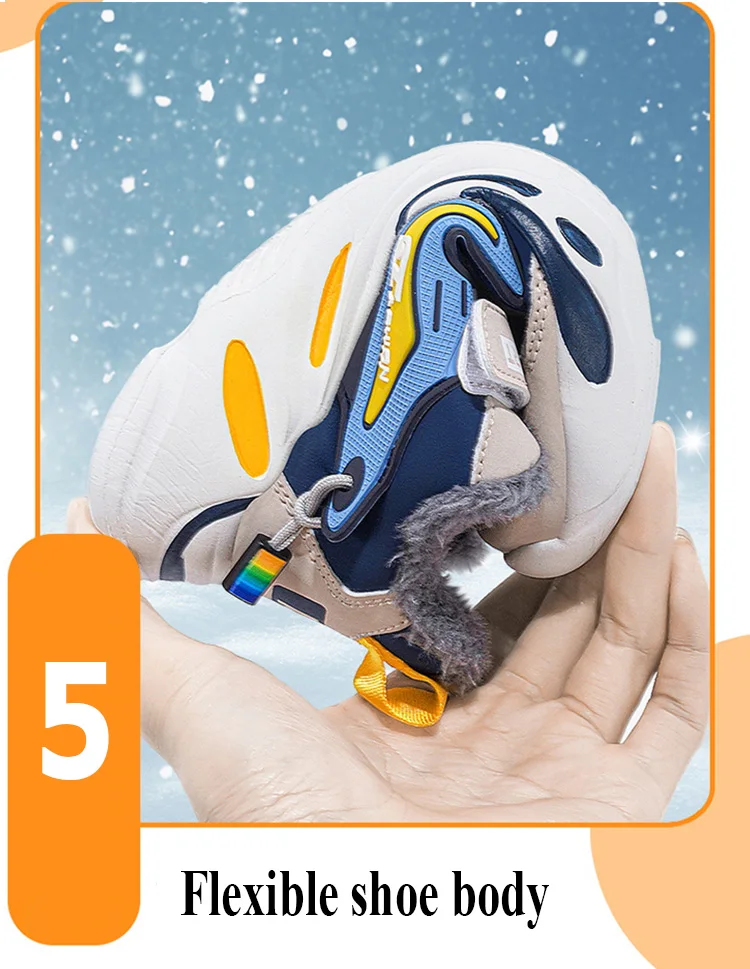 Children's casual leather sports children's waterproof tennis boys' warm walking shoes, coordinated, outdoor, winter_voghion.com