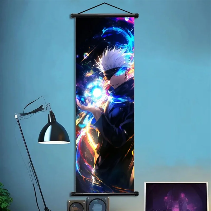 Jujutsu Kaisen Gojo Satoru Fabric Wall Art Scroll for Bedroom or Gaming Room Decor