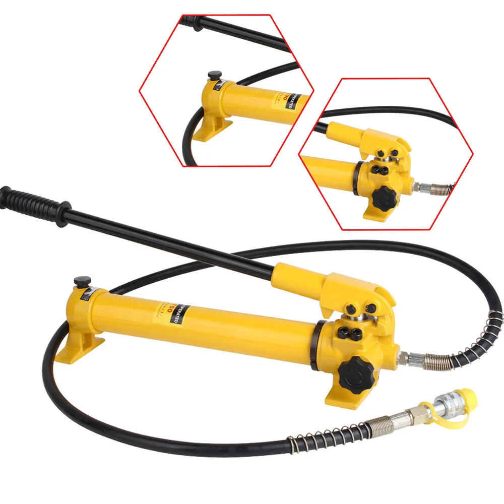 350CC Hydraulic Hand Pump 4 Foot Hose&Hose Coupler Output Pressure 10000 Psi