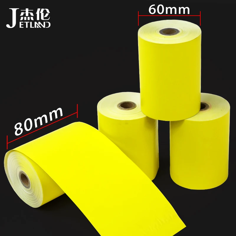 ColorThermalTape80mmX60mmFluorescentBrightYellowColourCash