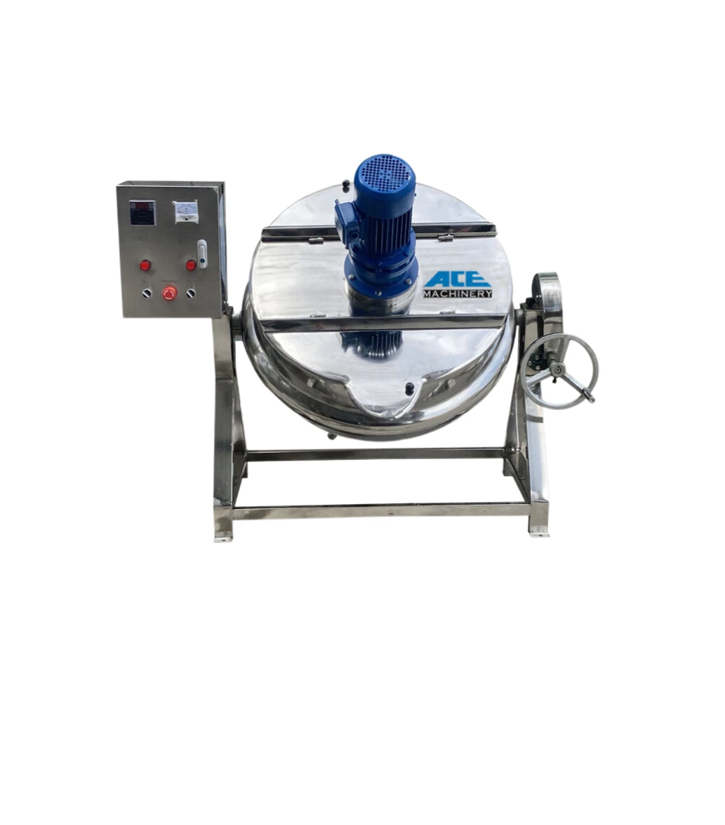 50L/100L/200L/300L/400L/500L/600L Food Mixing Cooking Jacket Kettle With  Agitator Industrial Porridge Soup Boiler