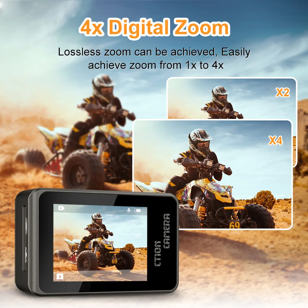 Ourlife Action Camera 5K30FPS 48MP EIS 2" IPS Dual Screen Optional 6 Filter Wireless Microphone WiFi Anti-shake Sport Cameras 5