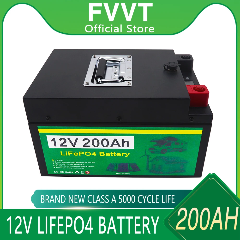 Hohe Kapazität 2,5 kWh Lithium-Phosphat-Batterie 12 V 200 Ah 210 Ah Lifepo4  Solarbatterie 12 V 200 Ah wiederaufladbare Batterien