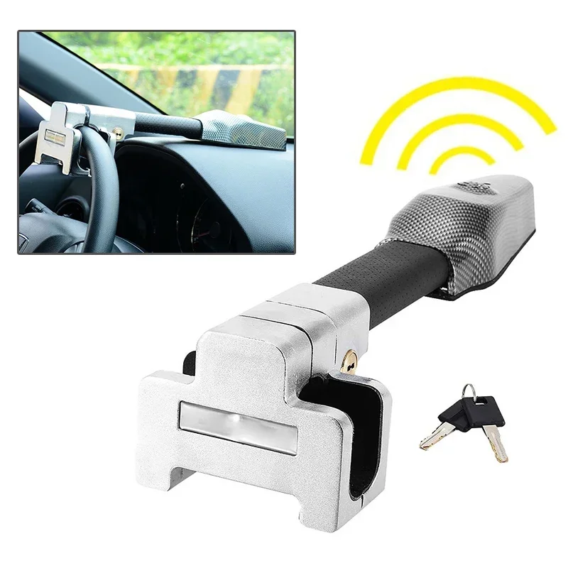Steering Wheel Lock Car Steering Wheel Lock Universal Security Car Anti Theft Safety Alarm Lock Retractable Anti Theft Protection TLock