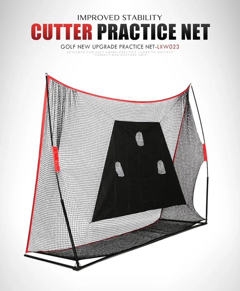 PGM 3m Big Golf Net Trainer Set Holder Shelf Indoor Outdoor Multi-function Swing Cutting Chipping Practice Accessories LXW023