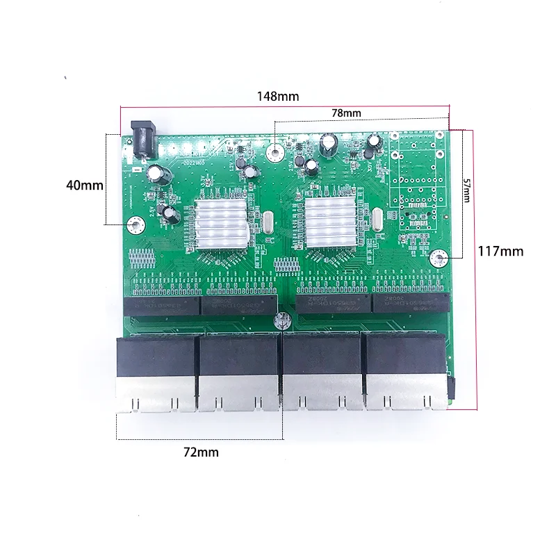 1000M switch Unmanaged 16port 10/100/1000M industrial Ethernet switch module PCBA board Auto-sensing Ports