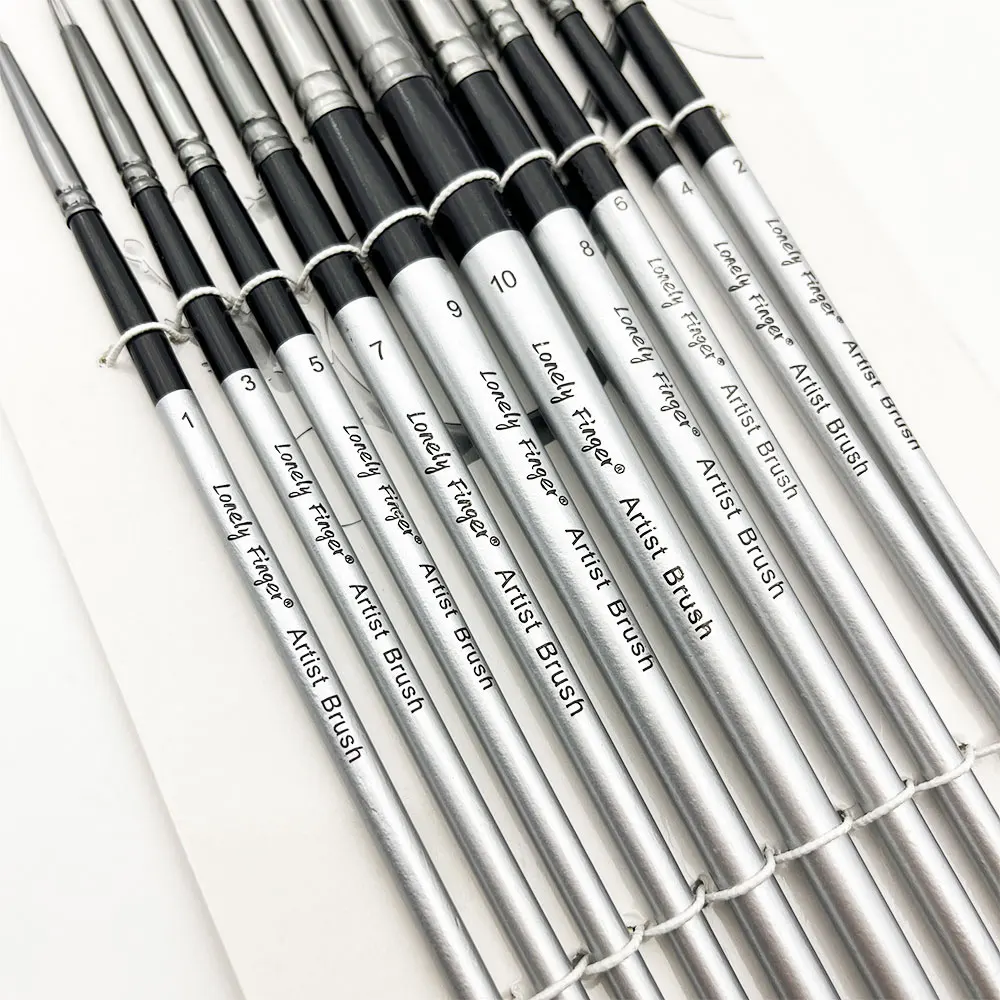 Round Watercolor Paint Brushes Set - Professional 10pcs Gouache Paint Brush for Artist, Acrylic, Miniature, Face Painting 2