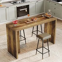 LITTLE TREE Home Bar Unit, 55.12-Inch Bar Table, Modern Freestanding Mini Bar for Home Kitchen, Living Room, Balcony, Basement 6
