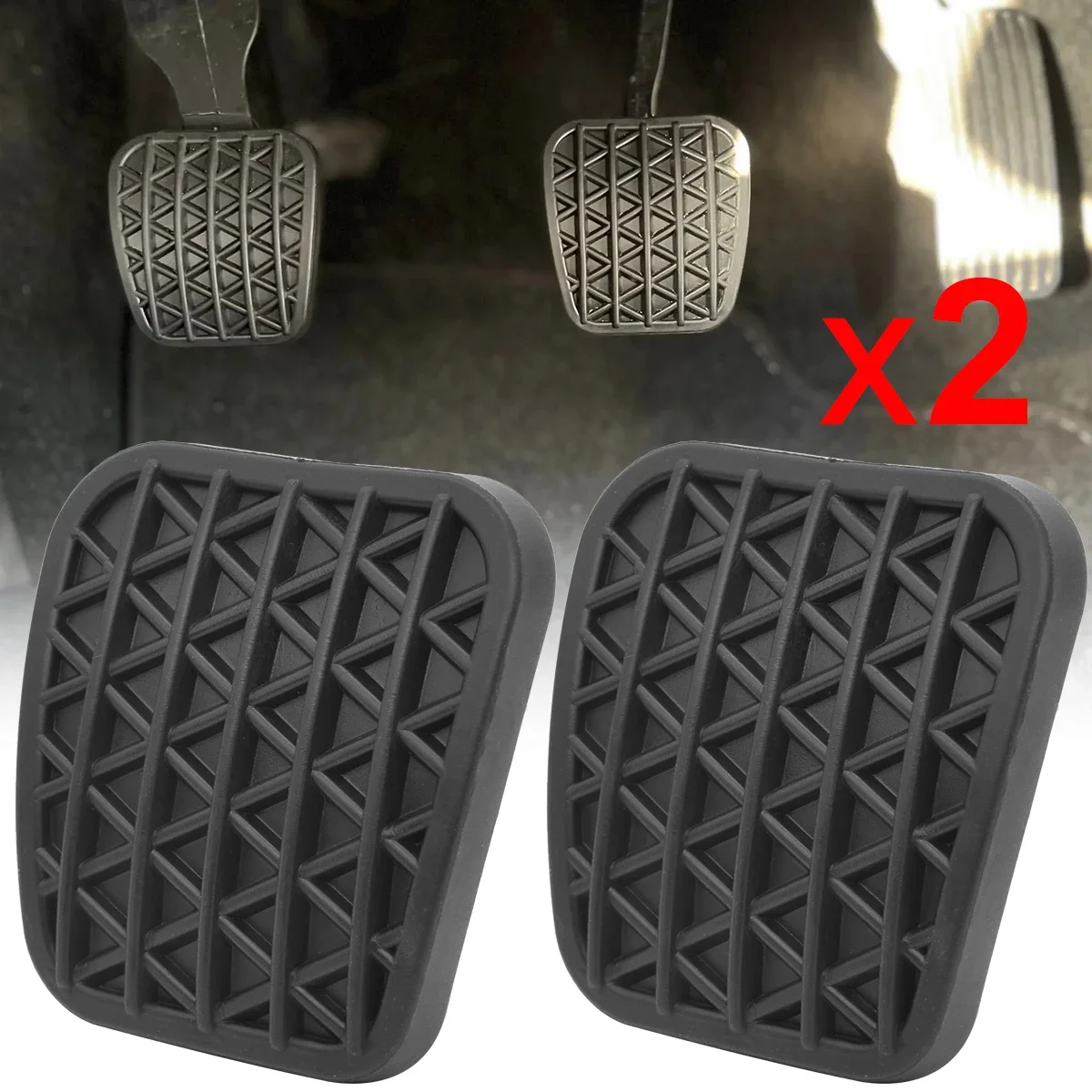 Car Pedals 2PCS Black Rubber Brake Clutch Pad for VAUXHALL OPEL