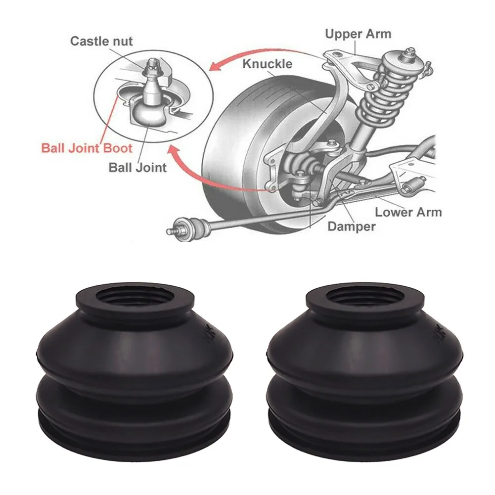 

2pcs Universal Car Dust Covers Rubber Track Rod Ends And Ball Joint Covers Minimizes Premature Wear Of Suspension Parts