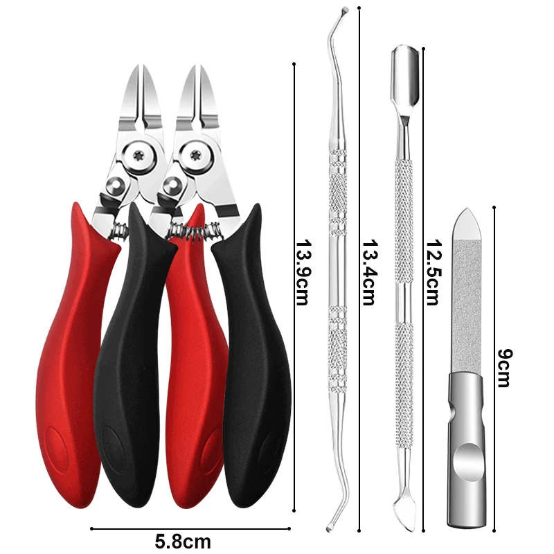 Toenail Clippers Set 4Pcs for Ingrown Thick Toenails Professional Heavy Duty
