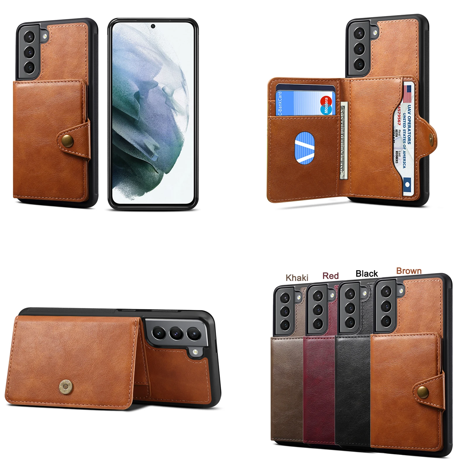 

Phone Wallet Leather Case For Samsung Note10 Pro Note9 S20plus S21plus S21ultra S20ultra Back Cover