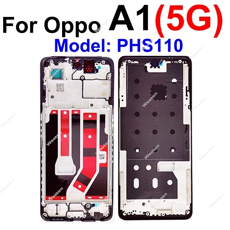 LCD 프레임 커버, OPPO A1 A1X A1k A2 A2X A3 A3S A5 A5S A7 A7X A8 A9 4G 5G 2019 전면 LCD 하우징 프레임 거치대 케이스 부품