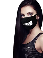 Забавное выражение, креативная аниме-вечеринка, маска для рта и лица для рта, черная унисекс, Kpop, пылезащитная, дышащая, милая маска Kawaii — изображение 5