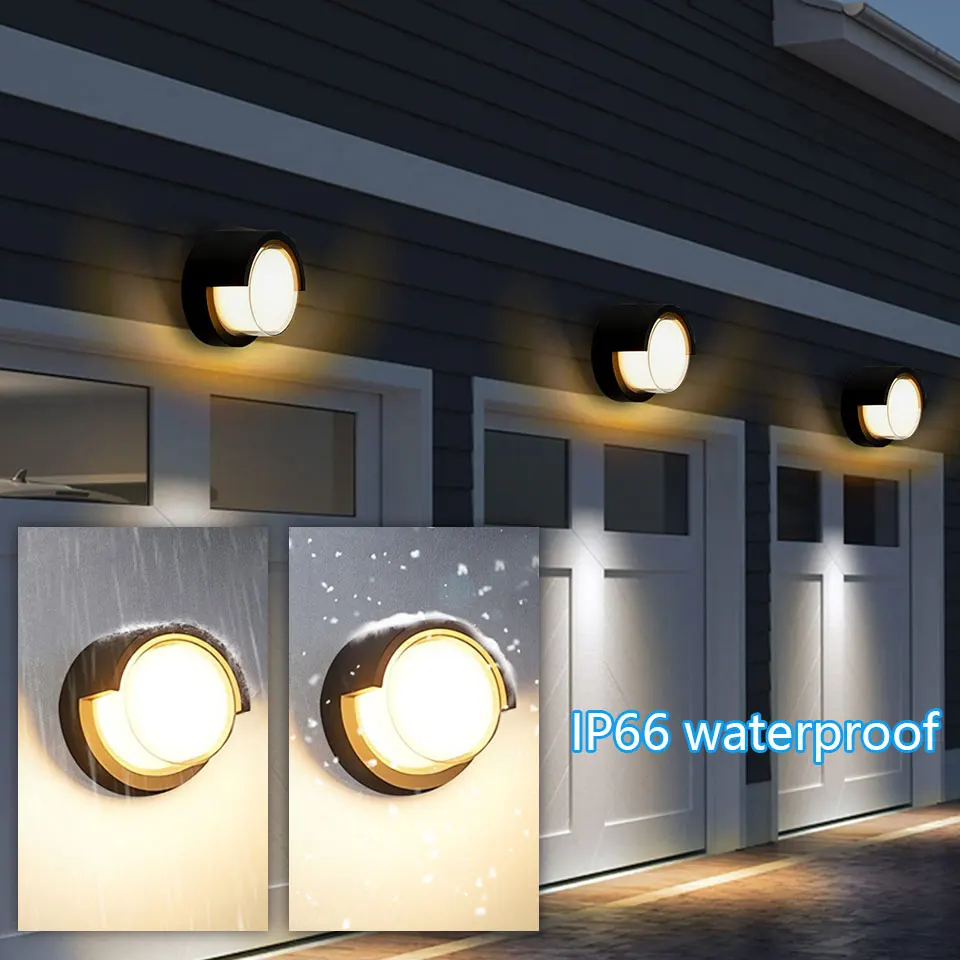 Waterproof Wall Lamp LED Bedroom Living Room Lamp Home Outdoor Lighting Circular Moon Lamp Wall Decoration Creativity 90-265V
