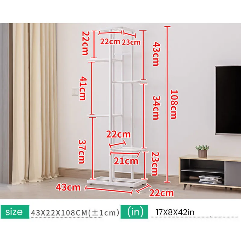 6/7/8Layers Flower Stand Rack Storage Shelf Iron Plant Holder Home Garden Flower Pot Organizer Living Room Balcony Storage Rack storage rack plant stand wooden flower shelf