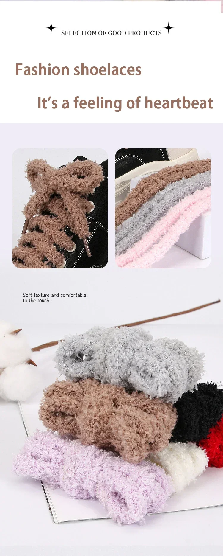 Casual Schnürsenkel 1CM Breite Runde Seil Schnürsenkel Herbst Flauschige Schnürsenkel Turnschuhe 80/100/120/140/160CM Schnürsenkel Zubehör 1 Paar – Detail 6