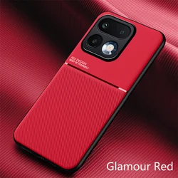 Durable Non - Slip Protective Case with Magnetic Suction Holder for Realme 16T (Red)