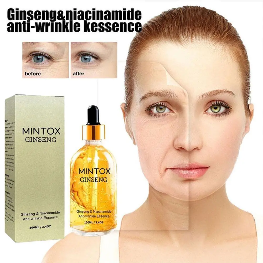 

100Ml Wrinkle Remover Serum Reduce Neck Forehead Fine Lines Dark Spots Firming Nourish Ginseng Whitening Anti Aging Essence