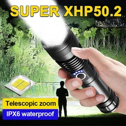 The most powerful LED tactical lamp USB charging flashlight, ultra-high power core torch zoom long lens camping flashlight