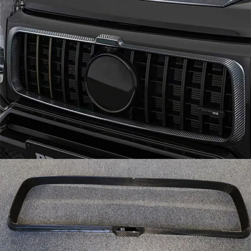 

For Mercedes Benz G Class W464 G63 AMG 2018-2023 Dry Carbon Fiber Front Grille Frame Trim