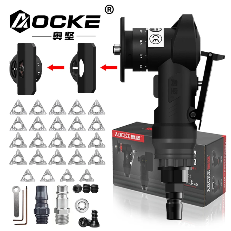 AOCKE AX307S 공압식 챔퍼링 머신 휴대용 45도 챔퍼링 머신 금속 트리..