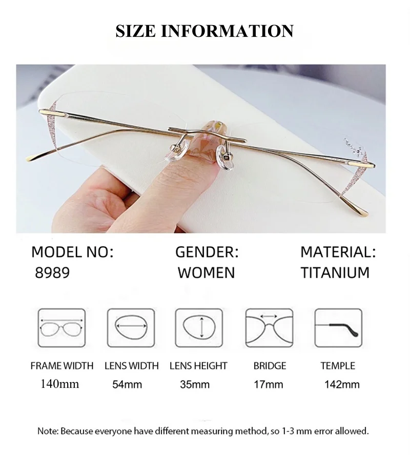 Summer Flower Rimless Oval Eyeglasses