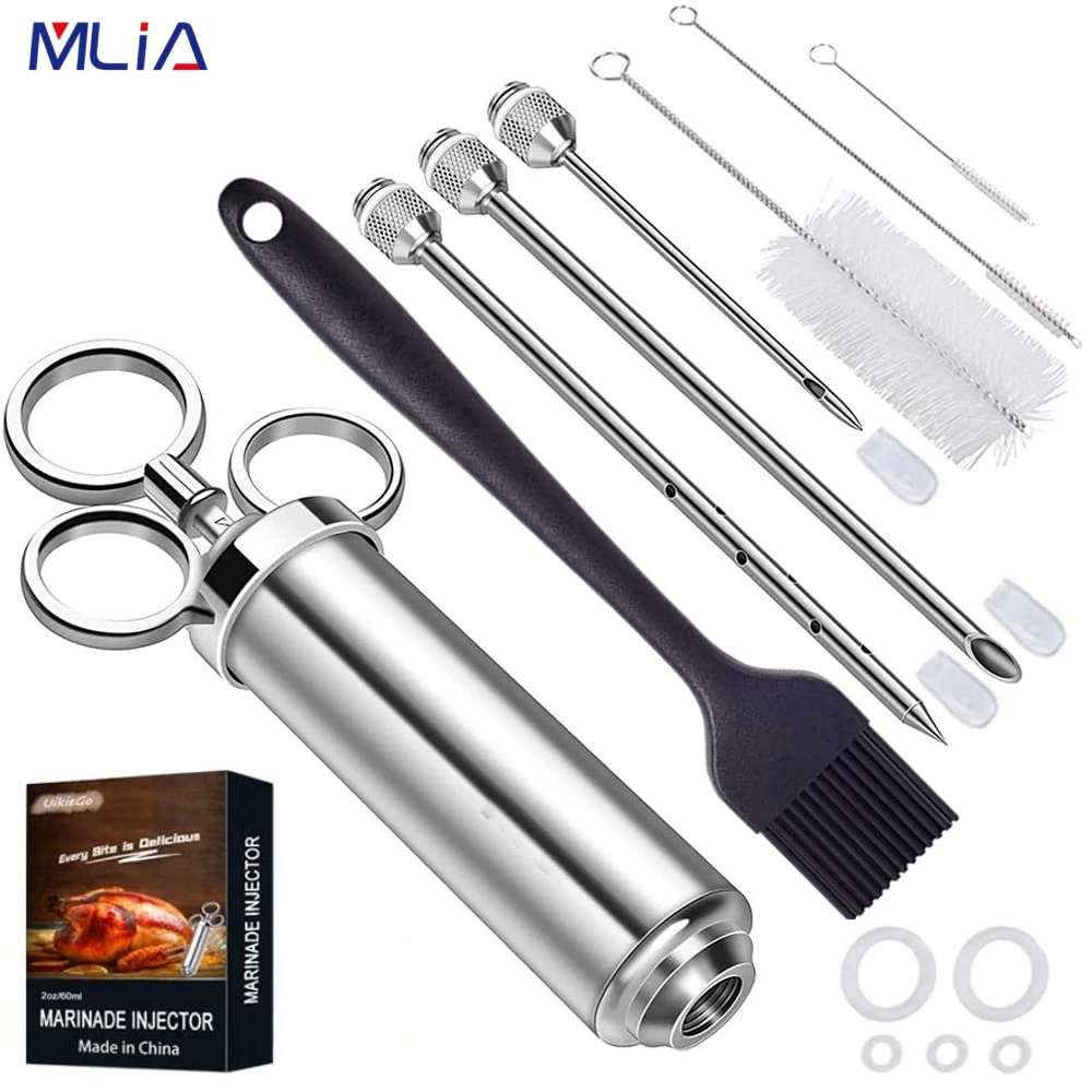 Инжектор для приправ и маринада MLIA кулинарный шприц из нержавеющей стали 304 2