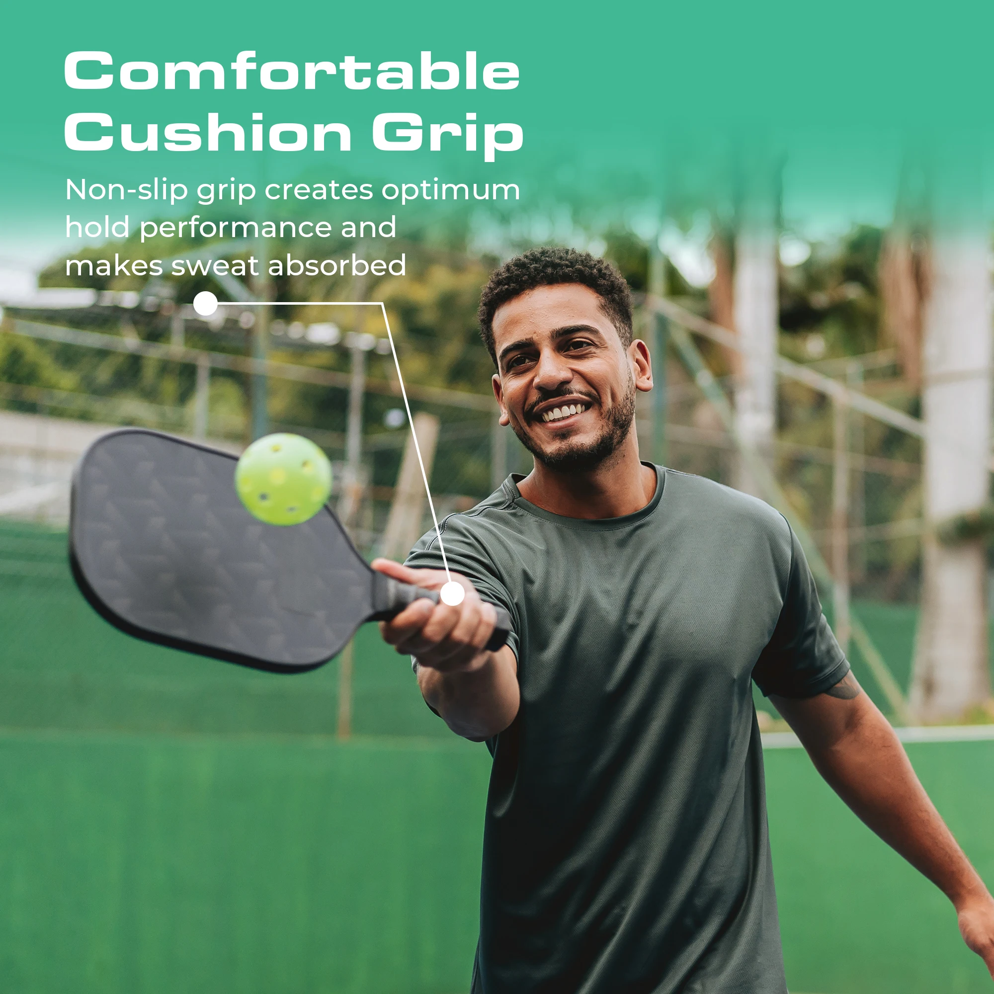 Green Waves Style USAPA Pickleball Paddle Fiberglass Surface High Grit & Spin Unibody Edgeless Sport Racquet Pickleball
